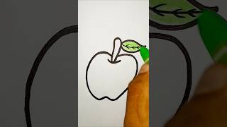 Apple Drawing Most Easy Tutorial drawing shorts apple viral colouring howtodraw tipsclub [upl. by Onig]