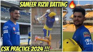 Sameer Rizvi Batting 🔥 CSK Practice Session IPL 2024 [upl. by Tempa]