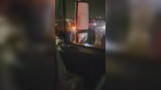 Video shows Cleveland street takeover as suspects shut down I90 Innerbelt bridge Watch [upl. by Airdnola]