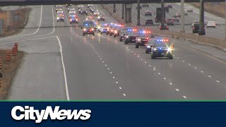 Police procession returns OPP Const Greg Pierzchala home to Barrie [upl. by Ytsud]