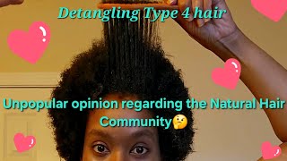 Detangling Type 4 hair Unpopular opinion about the natural hair community hair haircare [upl. by Llenaj]