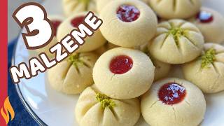 3 Malzeme ile 5 Dakika Kurabiyesi 😋🍪 Ağızda Dağılan Kurabiye Tarifi 💯 [upl. by Wagshul]