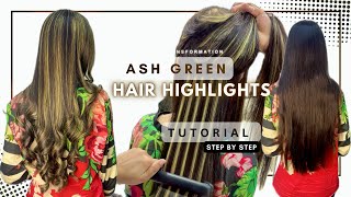 Light Ash Green Hair Highlights  StepbyStep Guide [upl. by Odlaw]