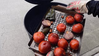 Easy Roasted Tomato Salsa on the Hunsaker Vortex Drum Smoker [upl. by Htiel]