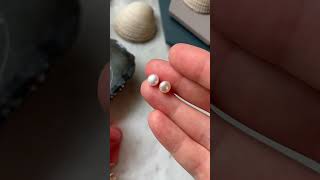 Make Simple Pearl Stud Earrings With Us Shorts [upl. by Ellainad87]