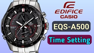 How to set time Casio Edifice EQSA500 [upl. by Hgielsel]