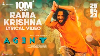 Rama Krishna Lyrical  Agent  Akhil Akkineni  Surender Reddy  Hiphop Tamizha [upl. by Arot242]