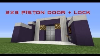 Minecraft Redstone Tutorial 2x3 Piston Door  Lock [upl. by Osmond3]