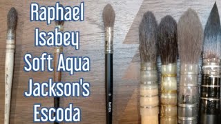 Best Watercolor Mop  Raphael Vs Isabey Vs Escoda Vs Jacksons [upl. by Zebe]