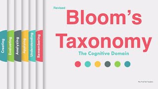 The Revised Blooms Taxonomy [upl. by Clabo284]