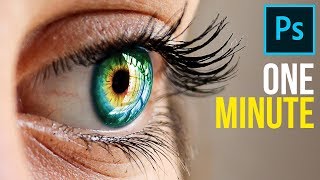 1Minute Photoshop  How to Create MultiColor Eyes [upl. by Dumanian]