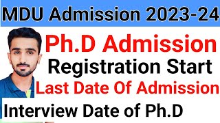 Mdu Phd Admission 2023  Mdu Admission 2024  Mdu Phd Interview  Mdu Latest Newsmduadmission2023 [upl. by Potts]