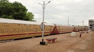 16780Rameswaram  Tirupati Express PT departing Mandapam station [upl. by Anitnahs210]