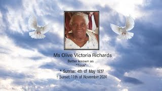 Funeral of Ms Olive Victoria Richards [upl. by Aivartal]