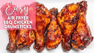 Easy Air Fryer BBQ Chicken Drumsticks Recipe  Munchy Goddess [upl. by Fortuna]