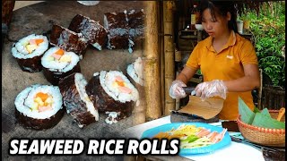 Single Mom Making Seaweed Rice Rolls and to sell at the Market to Earn Some Money For Children [upl. by Rukna]