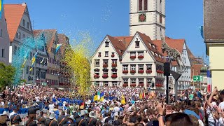 Biberacher Schützenfest 2022  Marktplatz Abnahme Antrommeln  Schützenfestlied [upl. by Louanne]