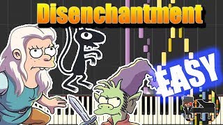 EASY Main Theme  Disenchantment Piano Tutorial Synthesia HD Cover [upl. by Faxon540]