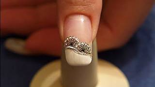 3D Sticker with strass stones Nail Art step by step guidance 164 from wwwschmucknaegelde [upl. by Lehte]