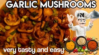 Garlic Mushrooms Recipe with herb butter creamy sauce Champignons Bakken Jamur Bawang Putih 24 [upl. by Rochkind]