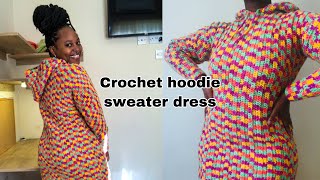 Crochet hoodie sweater dress [upl. by Dihahs]