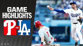 Phillies vs Dodgers Game Highlights 8724  MLB Highlights [upl. by Niran908]