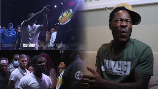 TSU SURF TURNT😳 Into THE BOOGEYMAN😱 vs NU JERZEY TWORK SMACKURLTV Volume9 🔥 RAP BATTLE  REACTION [upl. by Enymsaj110]