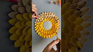 Pista shell craft ideas Sunflower wall hanging youtubeshorts shorts wallhanging trending [upl. by Irrok]