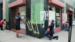 Graffiti Artist Fearlessly Tags NYU Structures [upl. by Enneyehc821]