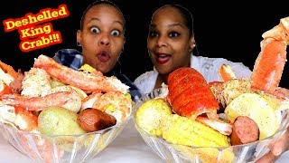 Deshelled Seafood Boil Mukbang with Bloveslife Sauce [upl. by Viole]