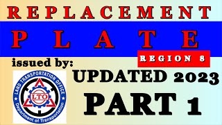 REPLACEMENT PLATE ISSUED BY LTO UPDATED 2023  LTO REPLACEMENT PLATE UPDATED 2023  PART 1 [upl. by Weirick]