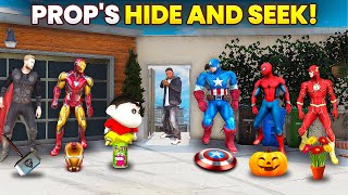 Shin chan amp Franklin Playing New ‘Prop’ Hide amp Seek With Avengers in Avengers House Gta 5 in Telugu [upl. by Casar]