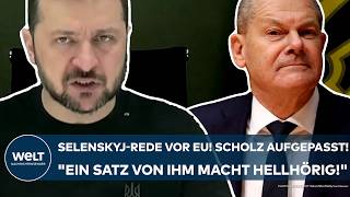 BRÜSSEL Scholz aufgepasst quotEin Satz von ihm macht hellhörigquot EURede von Wolodymyr Selenskyj [upl. by Arok]