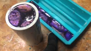 Casting a 3Color Polyester Resin Shaving Brush Handle Blank  New Combo [upl. by Noak703]