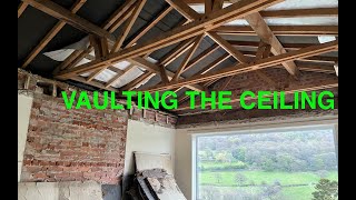 Ep 6 VAULTING THE LIVING ROOM CEILING AND EXPOSING THE TIMBER BEAMS [upl. by Meggs]