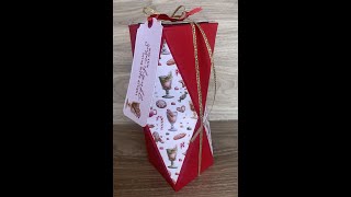 How to make a Large Double Faceted Gift Box will fit a mini bottle of WineBubbles [upl. by Rayle46]