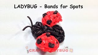 Rainbow Loom Band 3D CUTE LADYBUG WITH BANDS Advanced Charm Tutorials by Crafty Ladybug How to DIY [upl. by Sallie558]