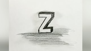 How To Draw Letter Z in 3D  Easy 3D Drawing Z  Drawing Without Ruler  Easy Drawings [upl. by Aligna]