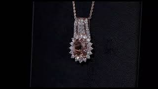 Morganite amp Moissanite Pendant Necklace In 18K Rose Gold over Sterling Silver 235ctw [upl. by Skipp]