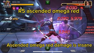 Ascended R5 omega red damage and stat comparison marvel contest of champions [upl. by Aninaj]