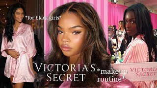 Black Girl VICTORIA SECRET ANGEL Makeup Routine  Detailed 💕🪽 [upl. by Donohue]