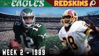 Cunningham s Capitol City Comeback Eagles vs Redskins 1989  NFL Vault Highlights [upl. by Zalea]