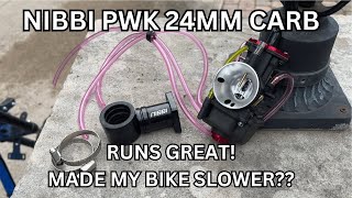 PWK CARB MADE MY TILLOTSON 223 STROKER SLOWER Nibbi PWK 24mm install and test ride [upl. by Coniah586]