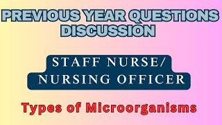 Previous Year Questions discussion for Nursing Officer  Staff Nurse  Normal Flora Microorganism [upl. by Beutner]