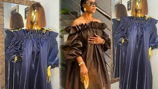 How To Make Stylish Off Shoulder Bubu With Puff Sleeves Detailed [upl. by Toinette]