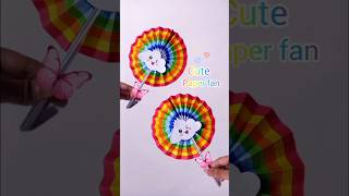 Cute paper fan। shorts craft youtubeshorts diy art satisfafying [upl. by Adamik128]