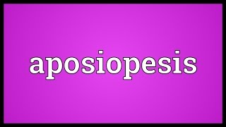 Aposiopesis Meaning [upl. by Olbap]