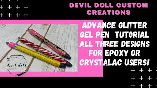 Advanced glitter gel pen tutorial three different styles [upl. by Aynek]