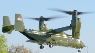 US Presidential Helicopter Squadron MV22 Osprey LandingTakeoff [upl. by Aisemaj]