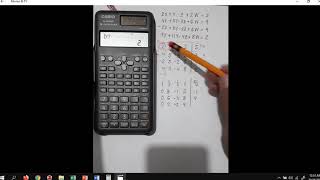 Using the CALC function of scientific calculator to solve  4 Equations 4 Unknowns [upl. by Enytsuj]